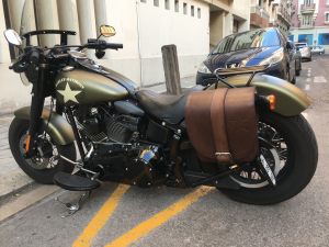 Sacoche Myleatherbikes sur Softail Slim (9)